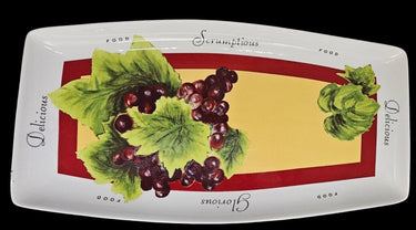The Monkey & The Peddler Vendange Appetizer Serving Dish- Liz Ross-Grapes Bunch
